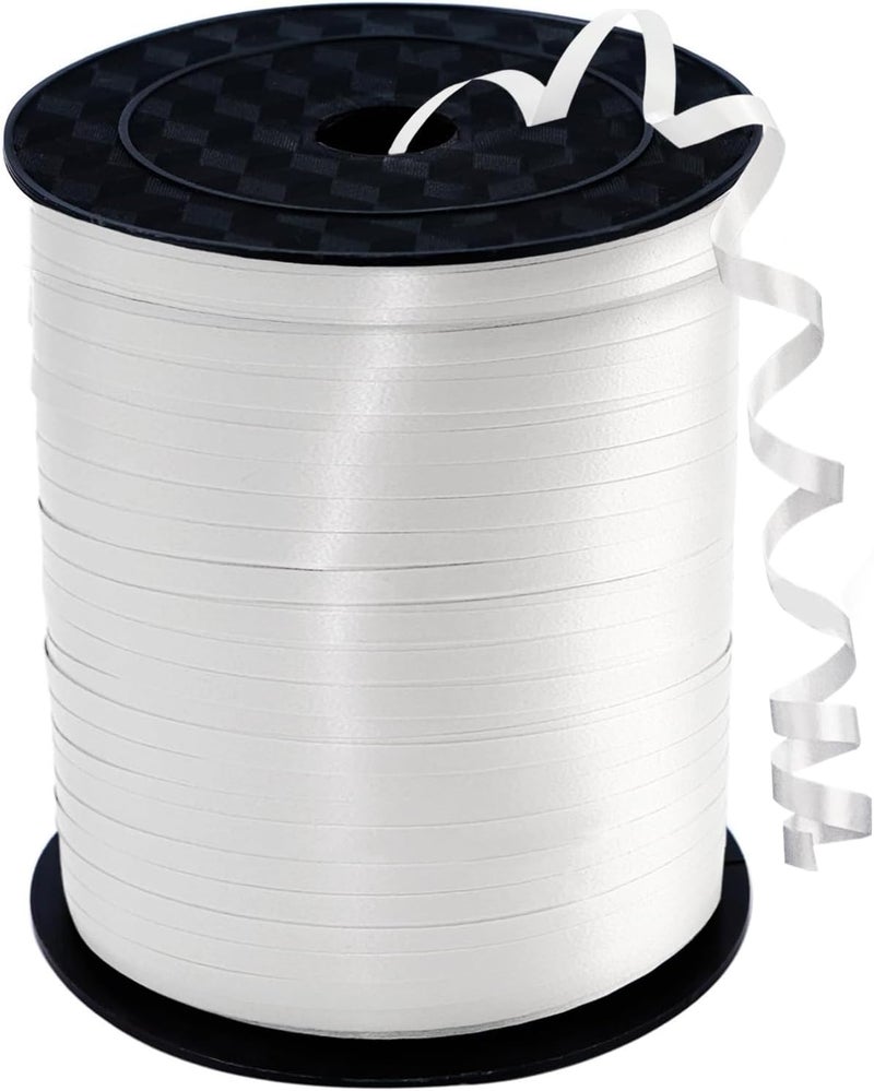 weizedm 500 Yard Premium White Curling Ribbon,White Curling Ribbon,Curling Ribbon for Gift Wrapping, Balloon String,Balloon Ribbon, Gift Ribbon for Baby Shower，for Gift Wrapping, Party Decoration - Image 1